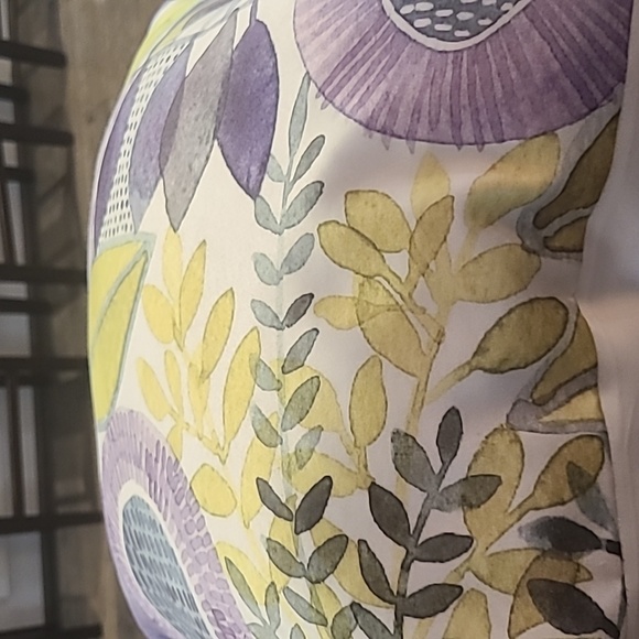 Two Pier 1 Purple and Yellow Floral Accent Pillows - Picture 5 of 8